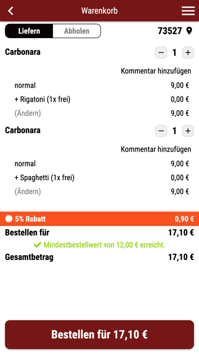 Prima Pizza Gmünd Screenshot