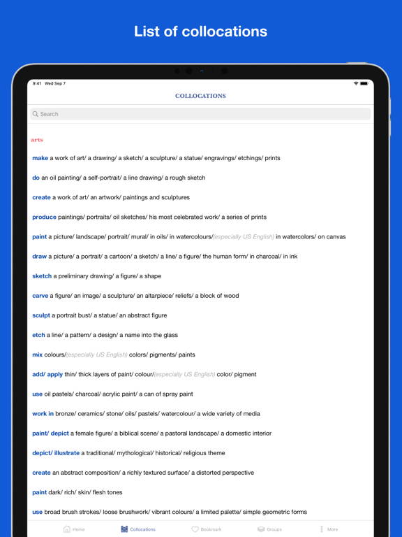 Screenshot #5 pour English Collocations By Topics