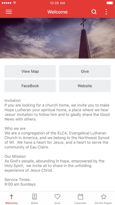 Hope Lutheran Church Screenshot