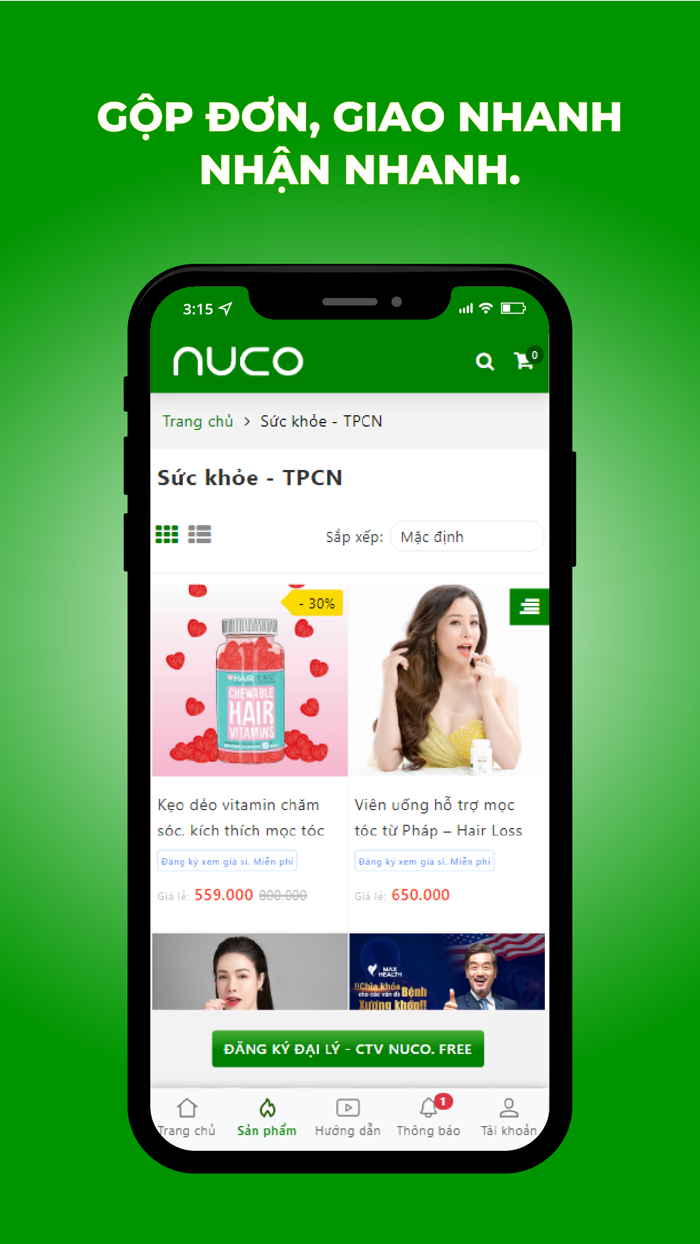 Nuco Kênh Đại lý CTV Mỹ Phẩm