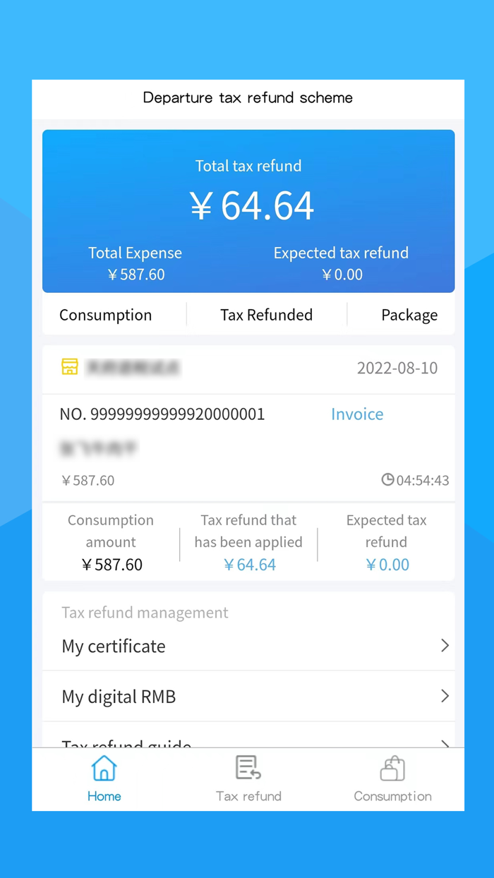 Departure Tax Refund