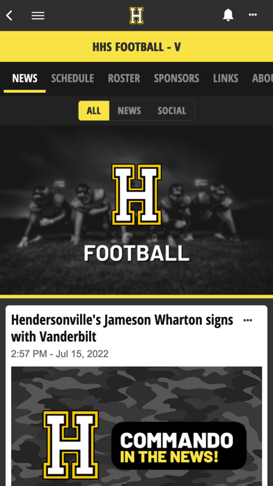 Hendersonville H.S. Athletics Screenshot