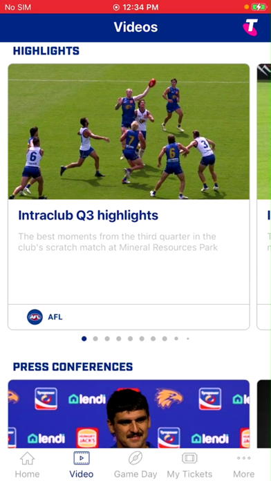 West Coast Eagles Official App Screenshot