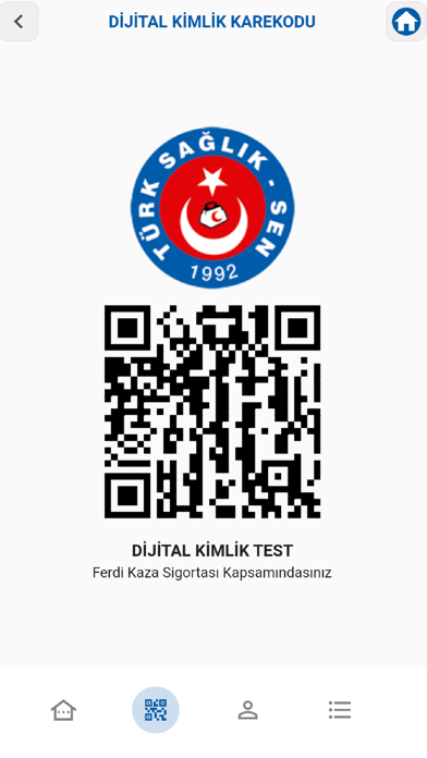 Türk Sağlık Sen Dijital Kimlik Screenshot