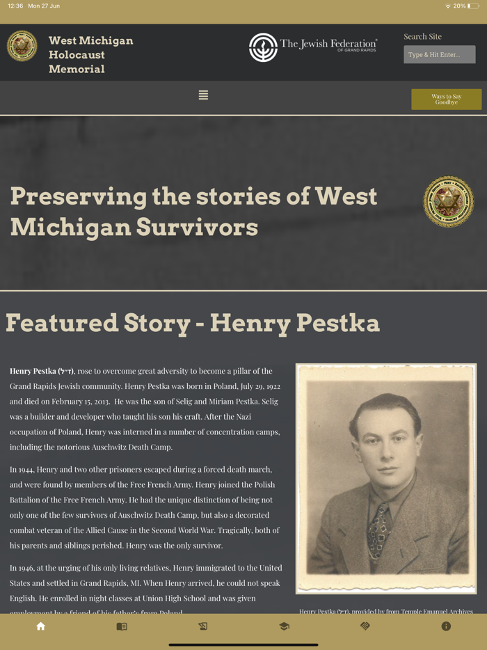 West Mich Holocaust Memorial