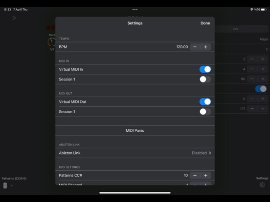 ShiftBud Generative MIDI AUv3 iPad screenshot 5 - Music app