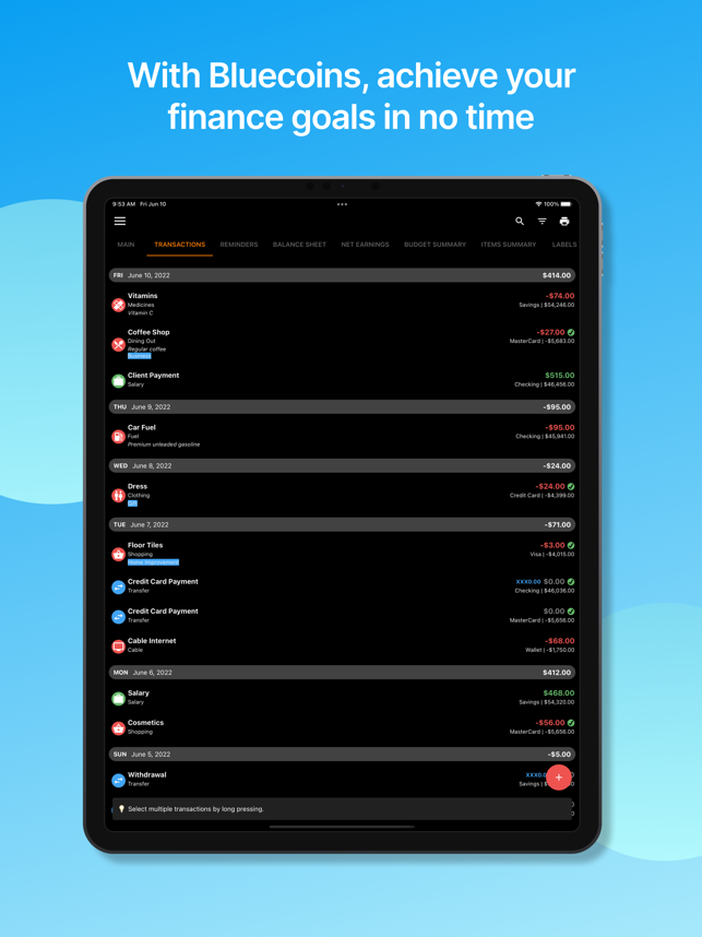 ‎Bluecoins Finance & Budget Screenshot