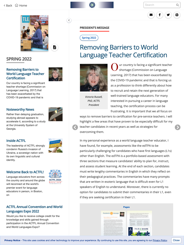 The Language Educator Magazine