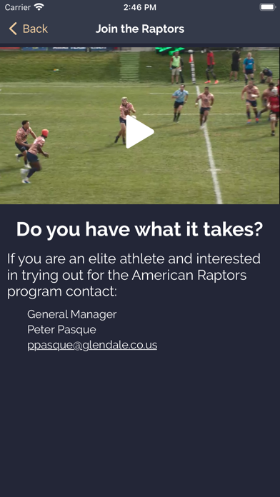 American Raptors Rugby Screenshot