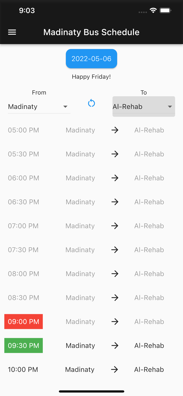 Madinaty Bus Schedule