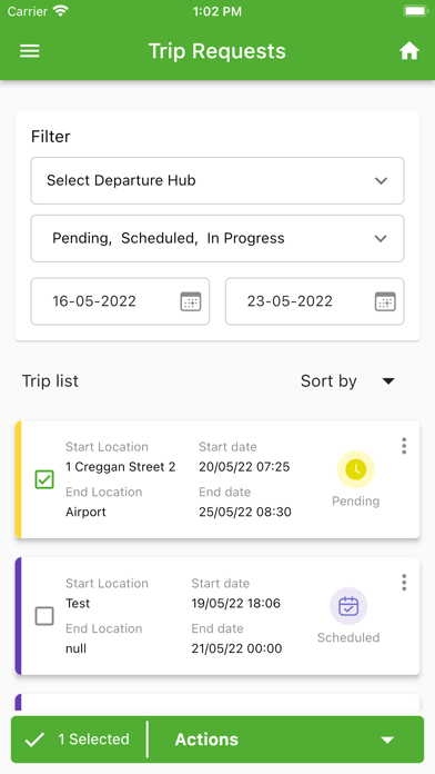 Transport Booking Screenshot