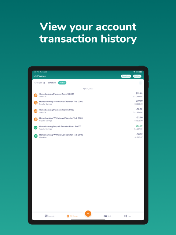 Health Advantage CU Mobile App iPad screenshot 4 - Finance app