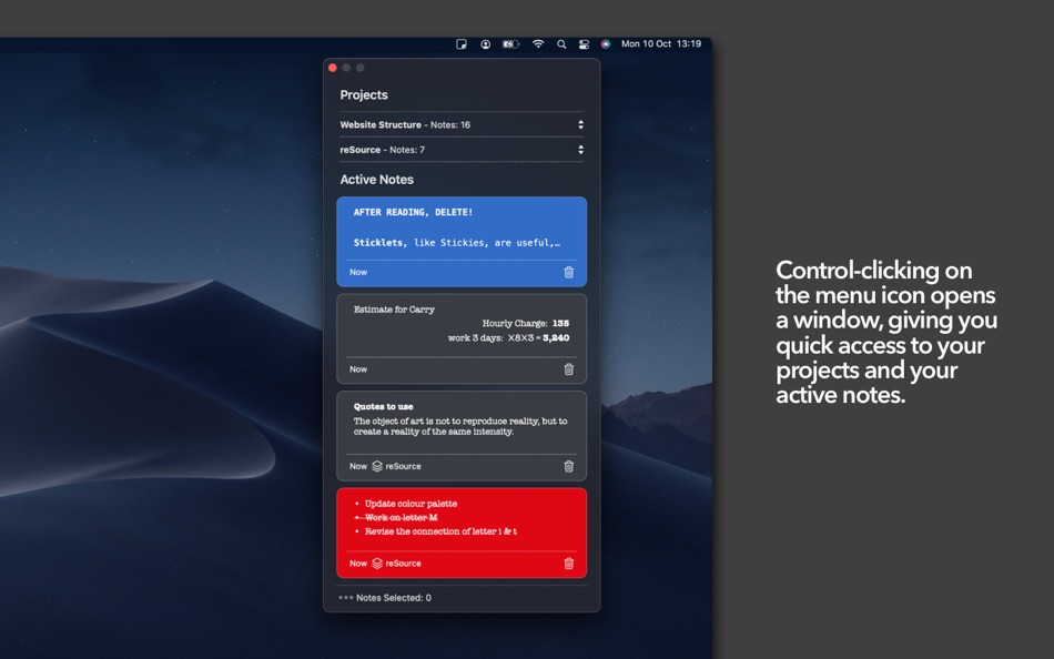 #7. Sticklets - Notes in Menubar (macOS) 게시자: Open Screen Limited