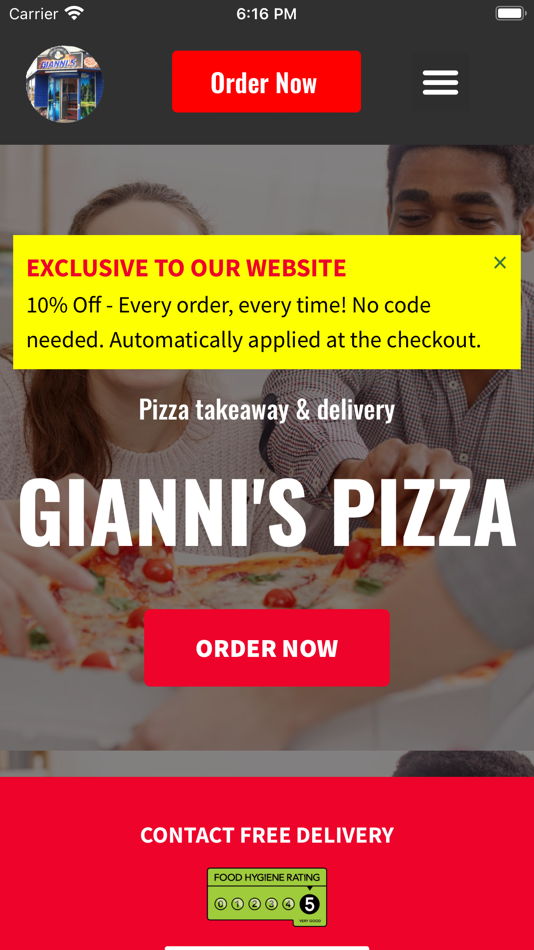 #1. Gianni’s Pizza - Hull (iOS) 由: MealDash