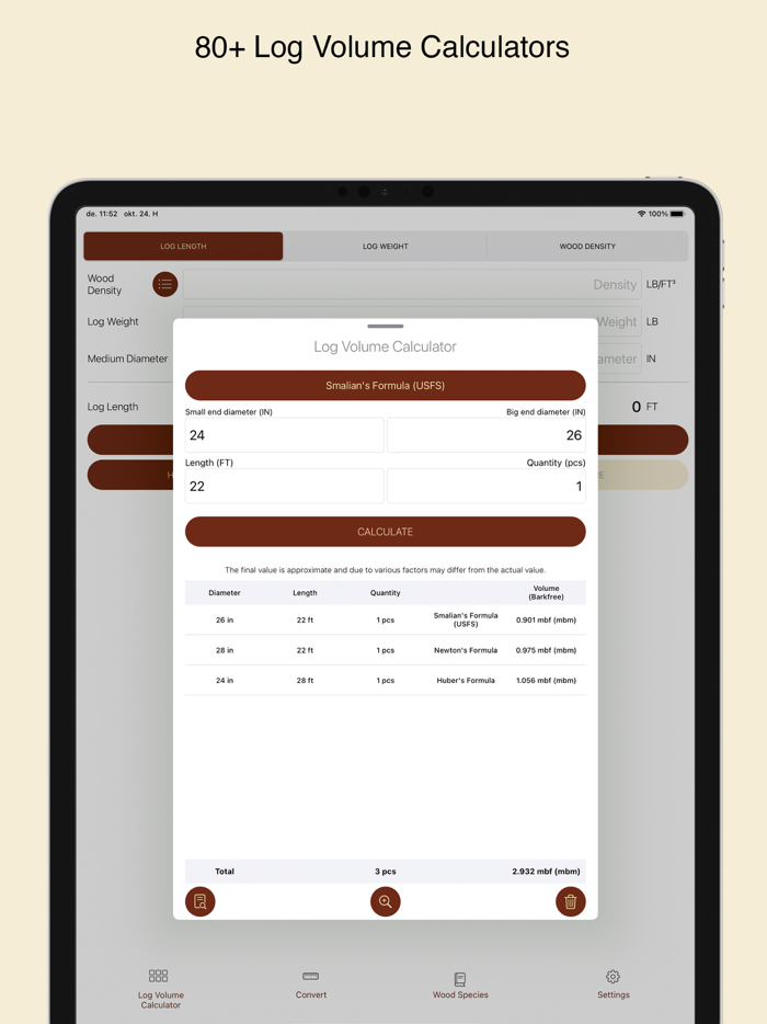 LogClimber - Wood Log Calc
