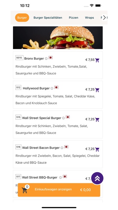 Wallstreet Burger Kassel Screenshot