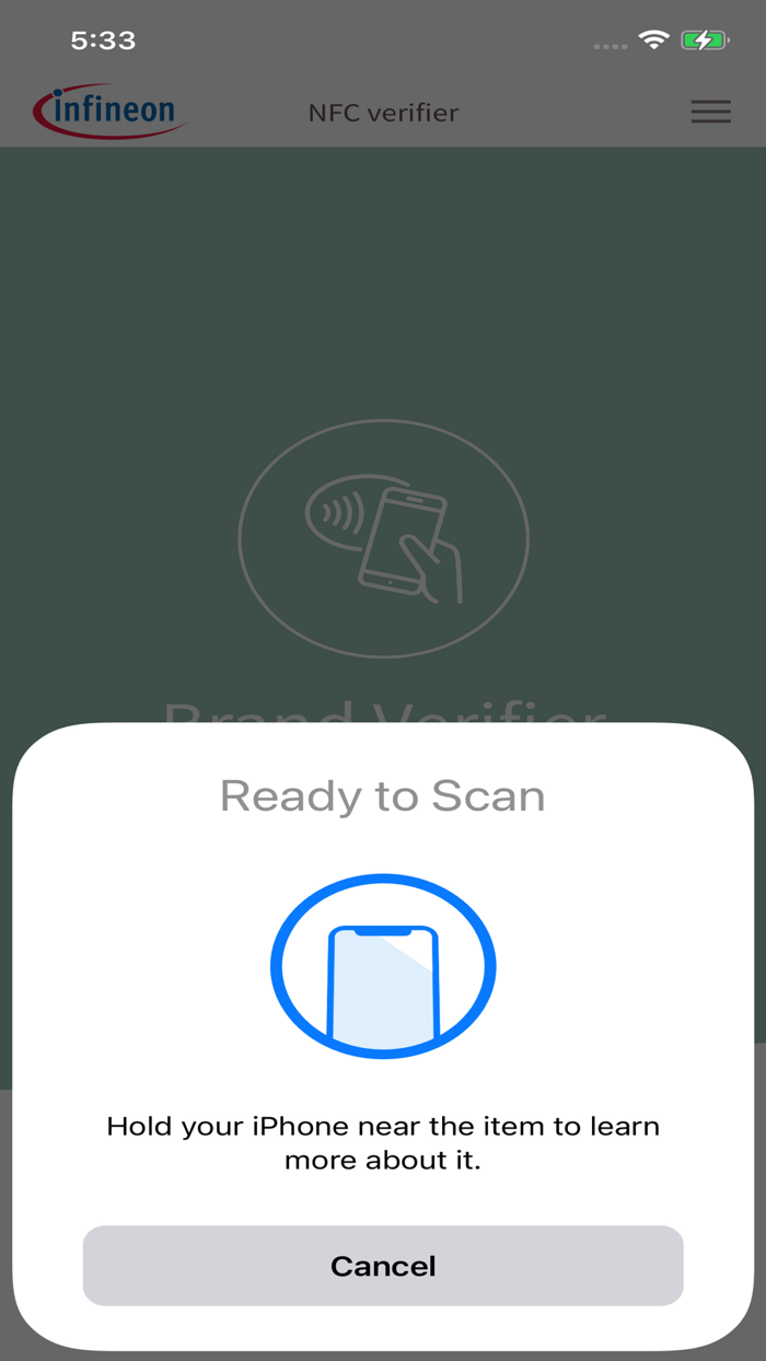 Infineon NFC verifier