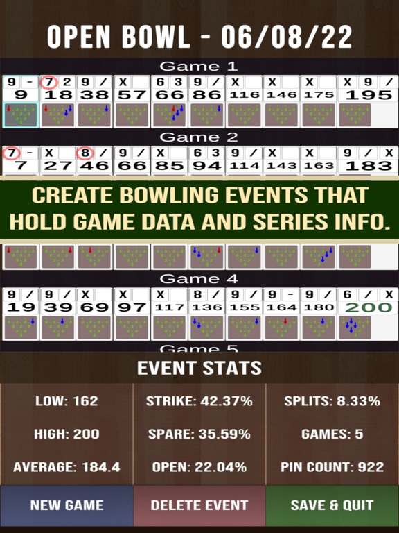 BowlSK - Bowling Score Keeper iPad screenshot 3 - Sports app