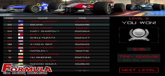 Screenshot of Formula Car Racing Simulator