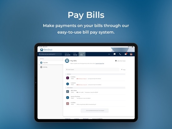 Trona Valley Mobile Banking iPad screenshot 4 - Finance app