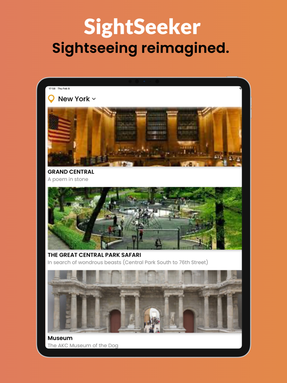 SightSeekerApp iPad screenshot 1 - Travel app