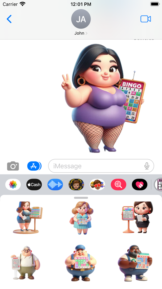 #6. Bingo Player Stickers (iOS) Podle: Paul Scott
