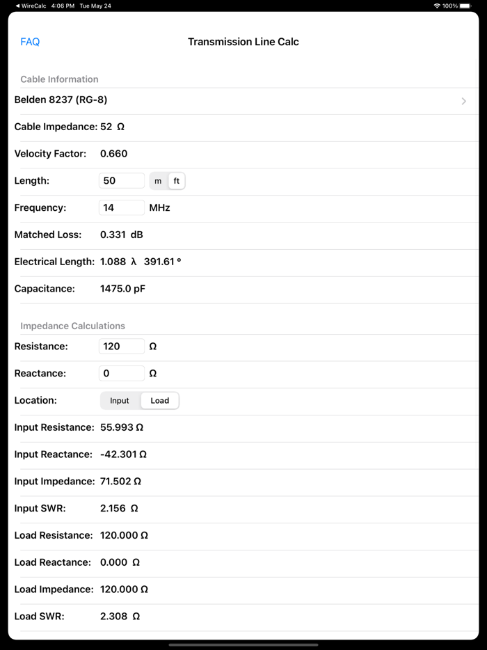 Transmission Line Calc