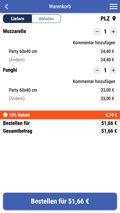 Die Continentale Pizzaservice Screenshot