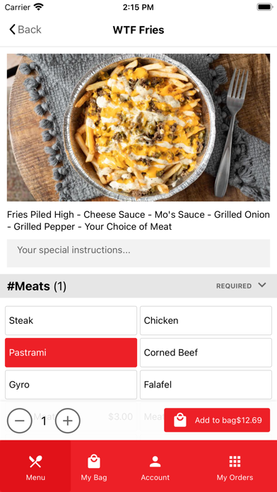 WTF Order Online Screenshot