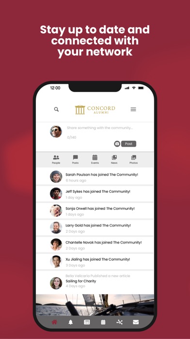 Concord College Alumni Network Screenshot