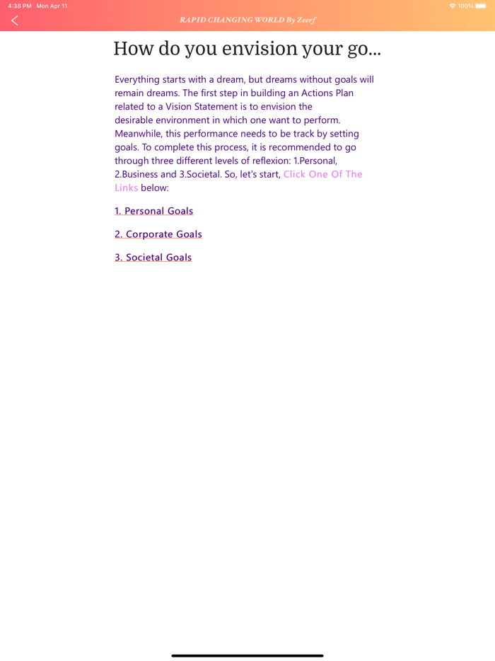 VISION WRITE A STATEMENT