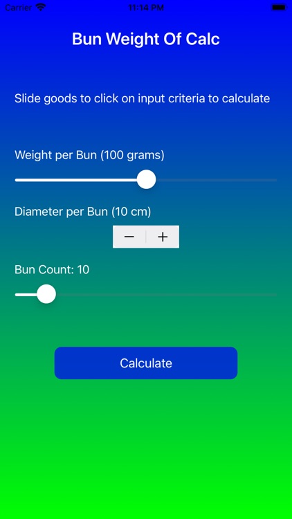 Bun Weight Of Calculator