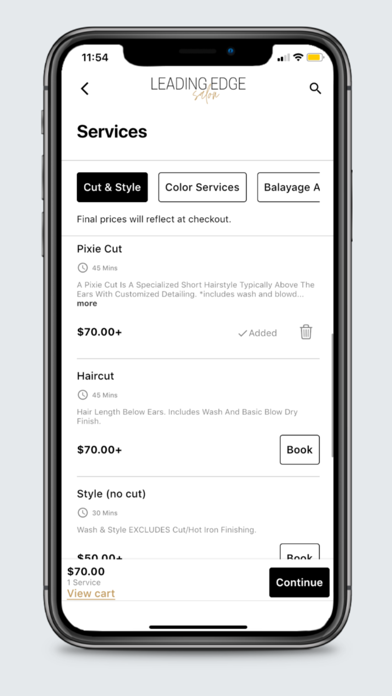 Leading Edge Salon Screenshot