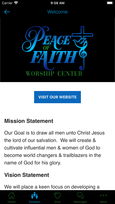 Peace of Faith Worship Center Screenshot