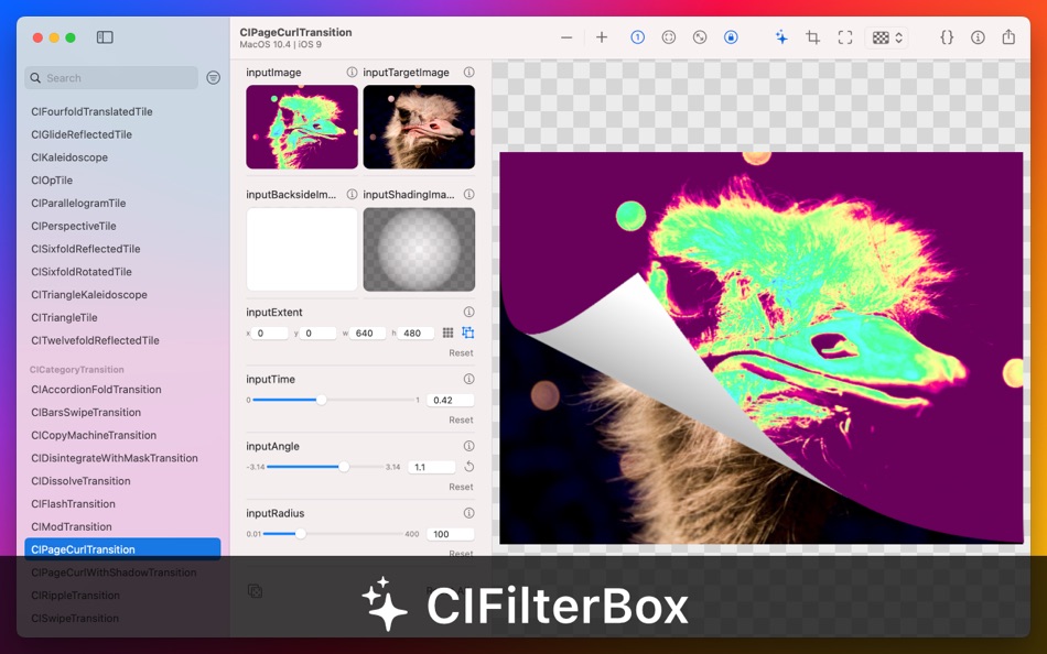 #1. CIFilterBox (macOS) 由: David Wingate