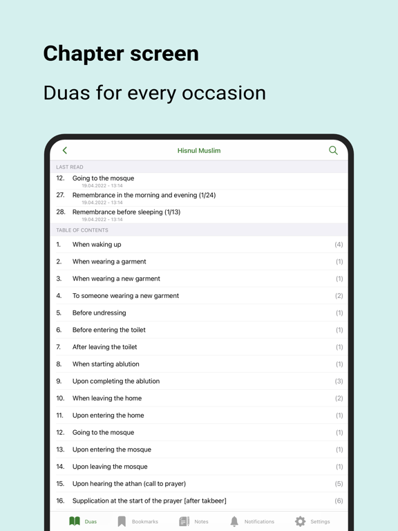 Dua & Dhikr (Hisnul Muslim) iPad screenshot 4 - Book app