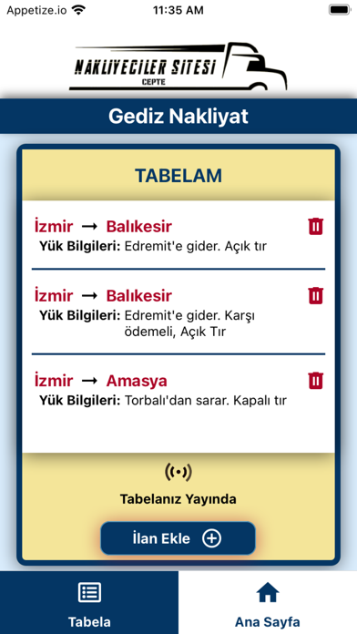 Nakliyeciler Sitesi Cepte Screenshot