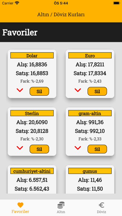 Altın Döviz Kur Fiyatları Screenshot