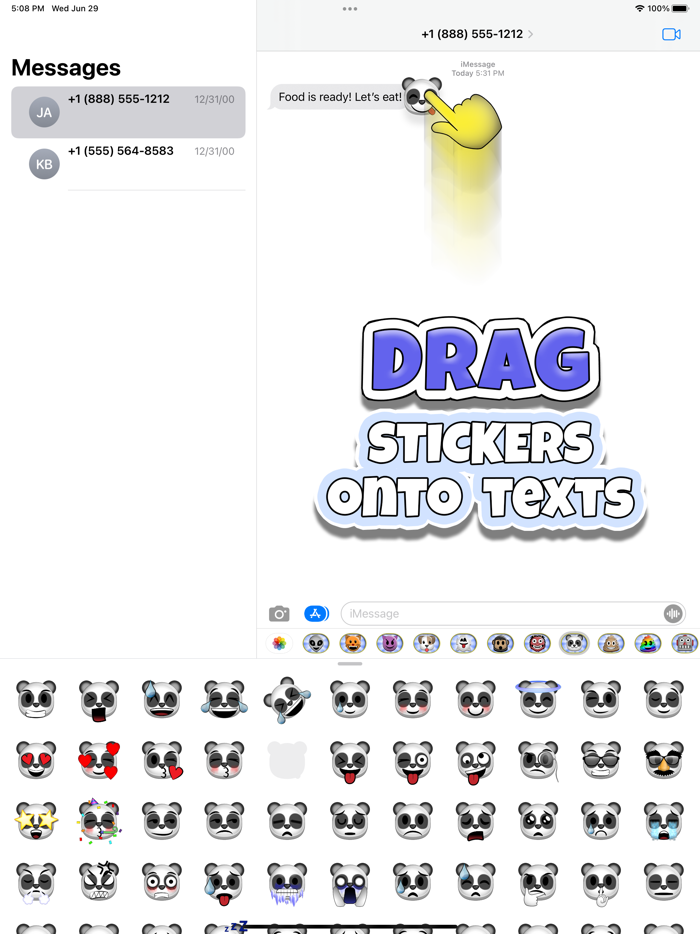 Sticky Moji Panda Stickers