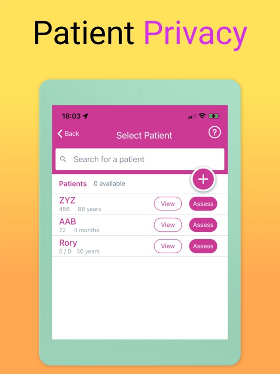 Nurse Assess: charting & notes iPad screenshot