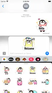 cute penguin 7 stickers pack iphone screenshot 1