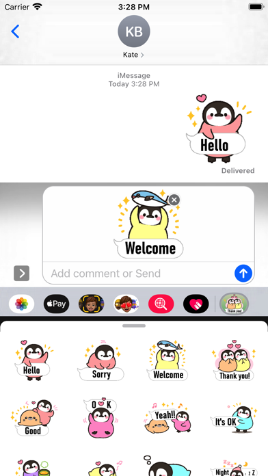 Cute Penguin 7 Stickers pack Screenshot