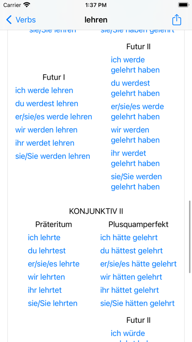 Deutsche Verben Screenshot