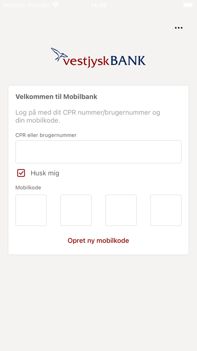 Vestjysk Bank Screenshot