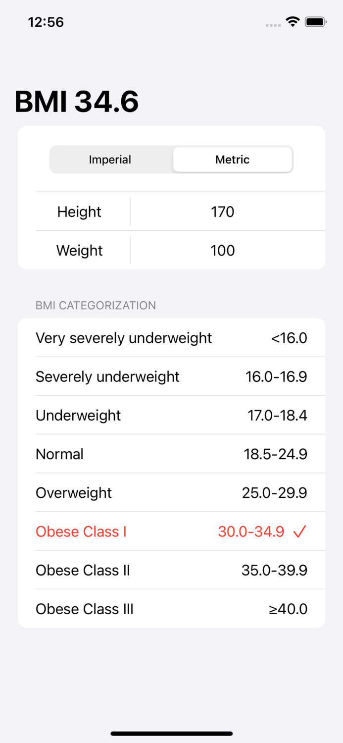 BMI Calculator Simple