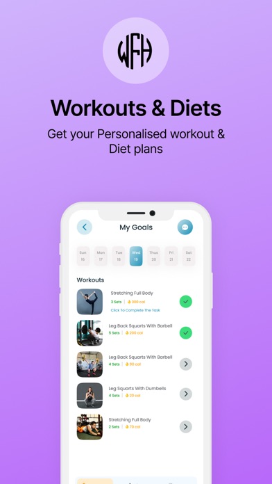 WFH - WELLNESS FITNESS HEALTH Screenshot