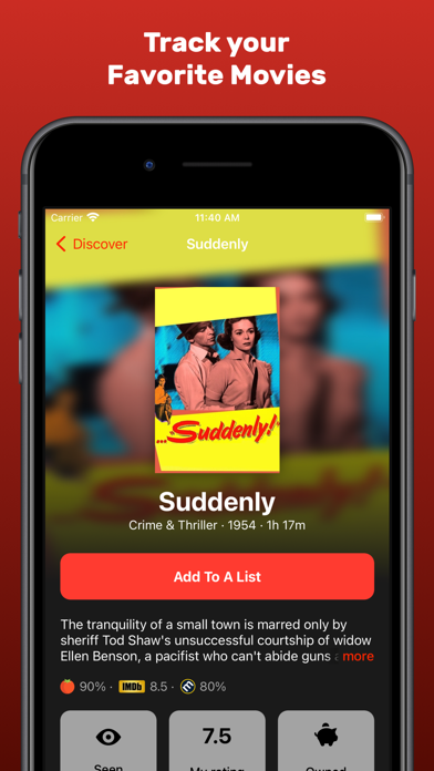 Movie Lists: Movies & TV Shows Screenshot