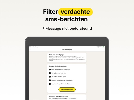 Norton 360 iPad app afbeelding 4