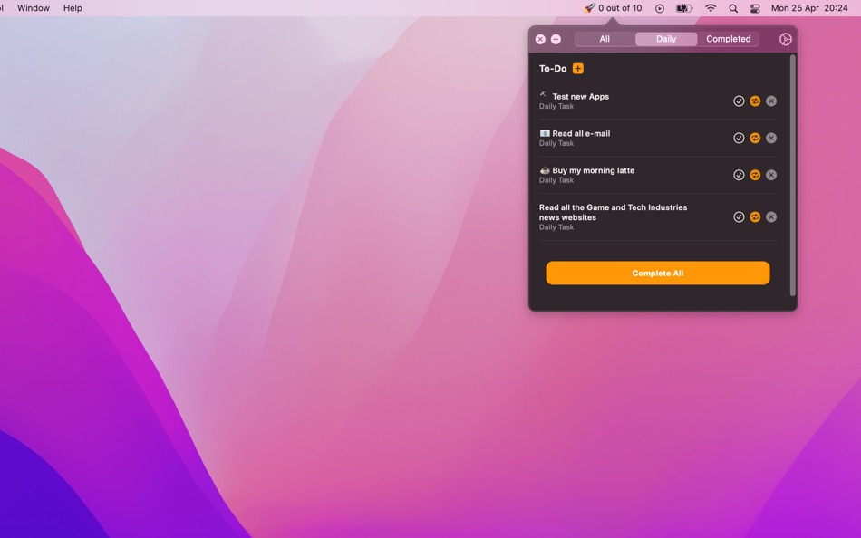 #2. Daily Menu - To-do and Tasks (macOS) 由: Marcos Morais
