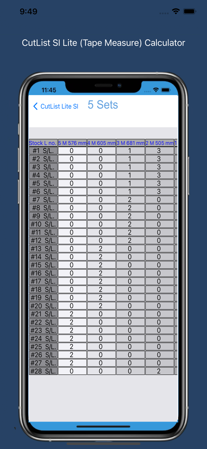CutList SI Lite Calculator